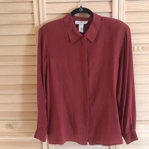 JONES NEW YORK silk brick red Blouse